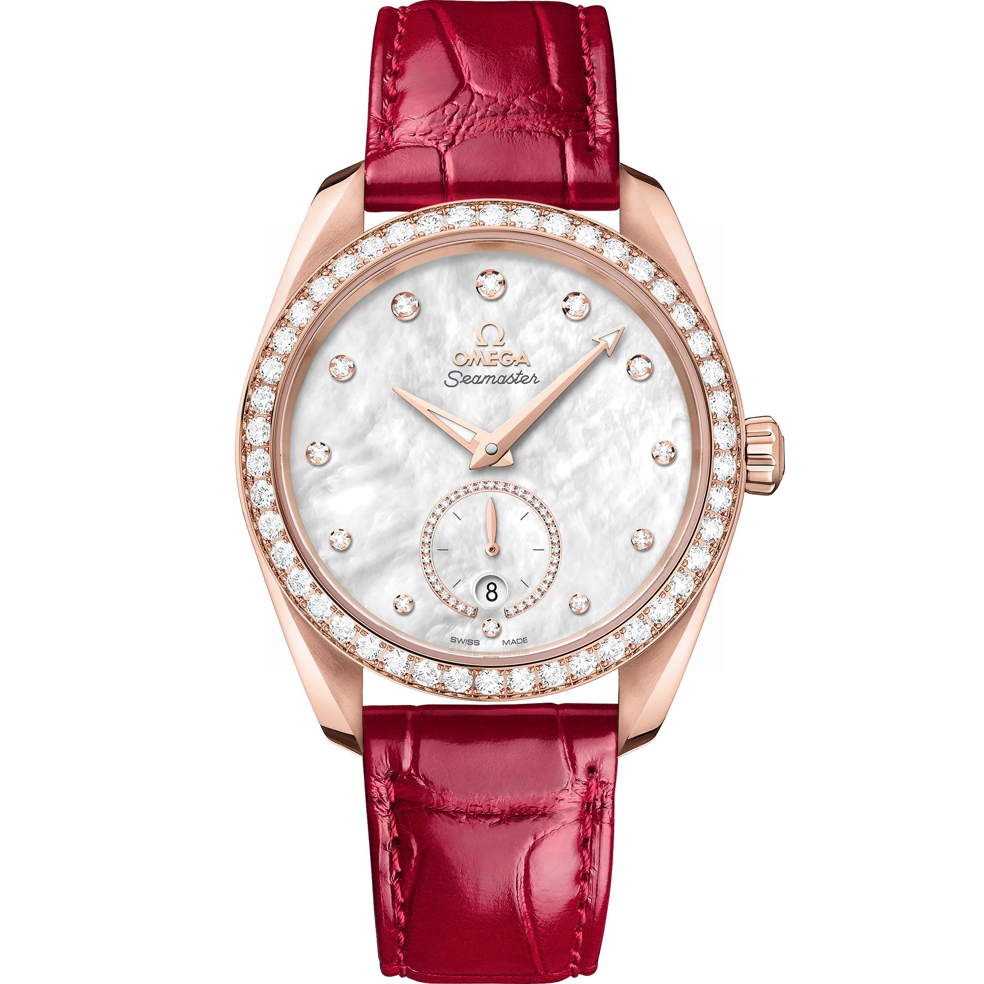 OMEGA 220.58.38.20.55.002 SEAMASTER AQUA TERRA 150M 38 mm, Sedna™ gold on leather stra