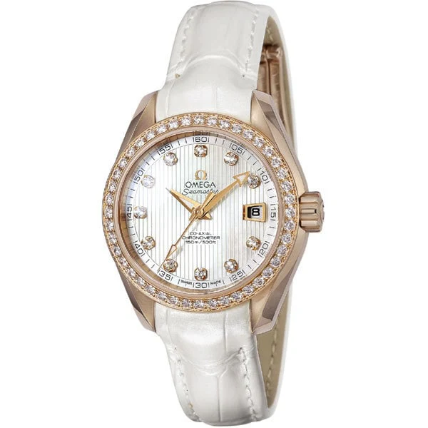 OMEGA 231.58.30.20.55.001 Seamaster Aqua Terra White Pearl Dial Luxury Watch with 5 Year Warranty and Precision Timekeeping