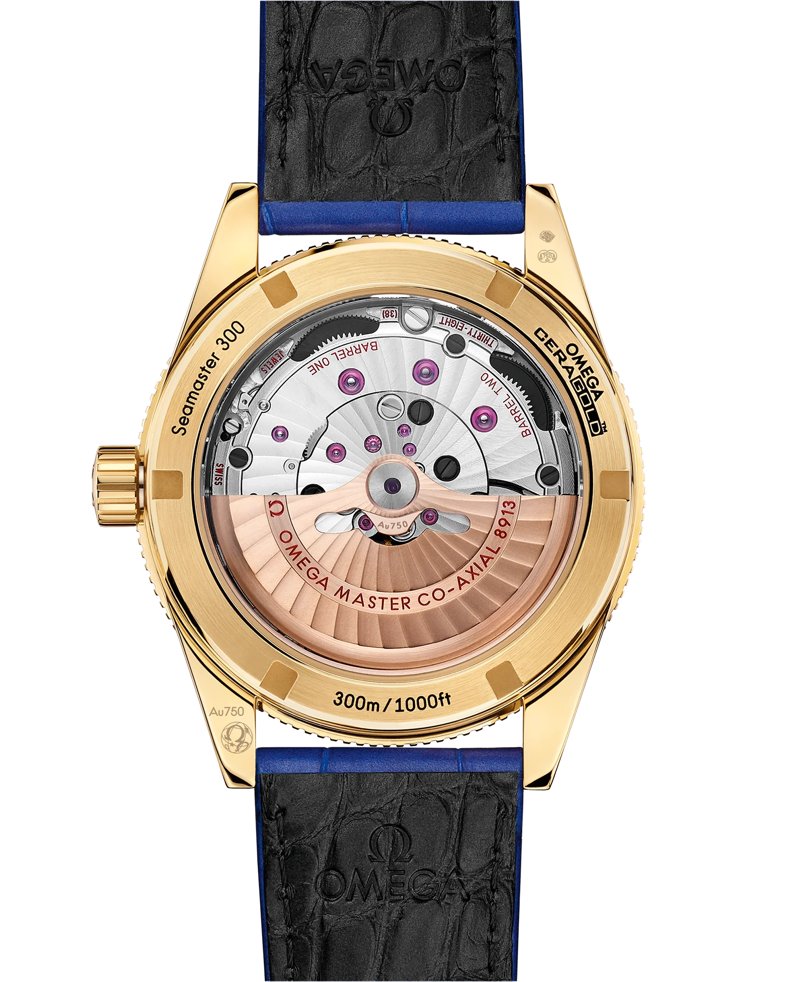 OMEGA 234.63.41.21.99.002 SEAMASTER 300 41 mm, yellow gold on leather strap - Image 2