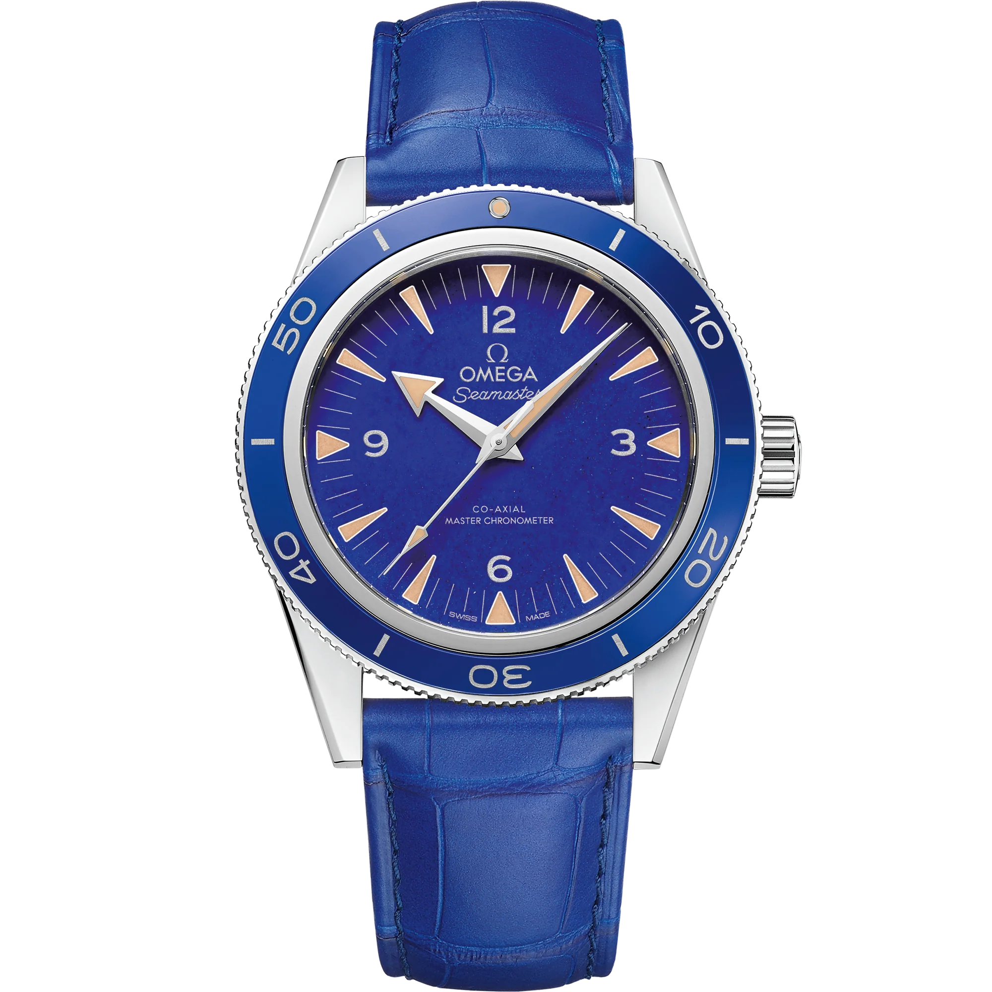 OMEGA 234.93.41.21.99.002 SEAMASTER 300 41 mm, platinum on leather strap