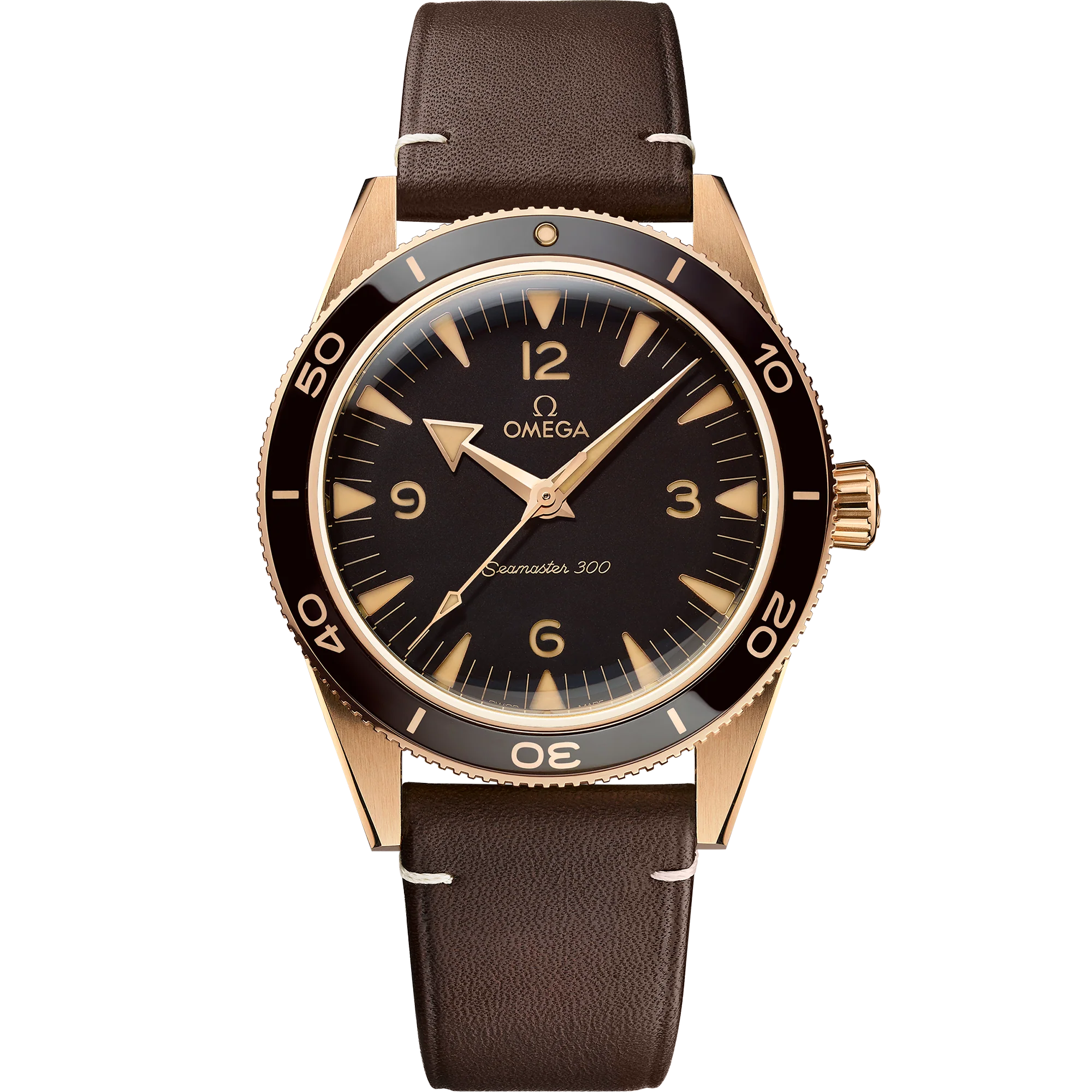 OMEGA 234.92.41.21.10.001 Luxury Automatic Watch - 18K Sedna Gold Case - Blue Ceramic Bezel - Water Resistant 50m -