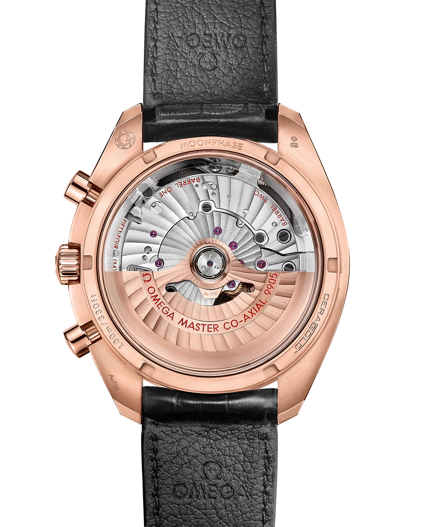 OMEGA 304.63.44.52.01.001 SPEEDMASTER MOONPHASE 44.25 mm, Sedna™ gold on lea - Image 2