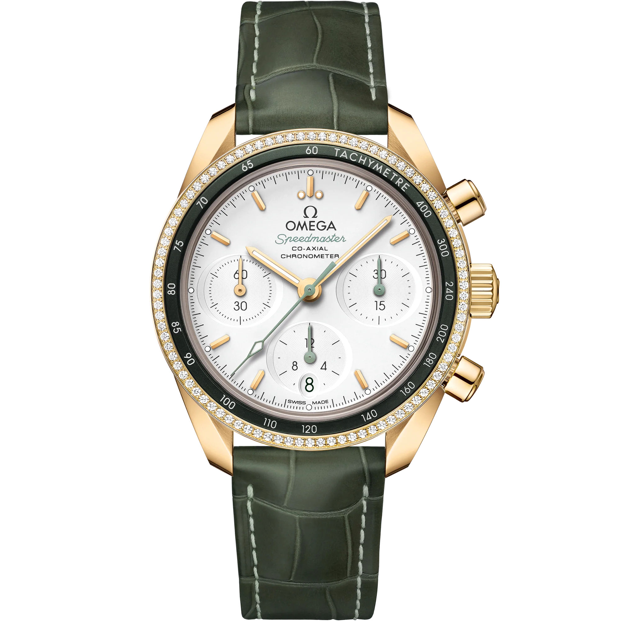 OMEGA 324.68.38.50.02.004 SPEEDMASTER 38 38 mm, yellow gold on leather strap