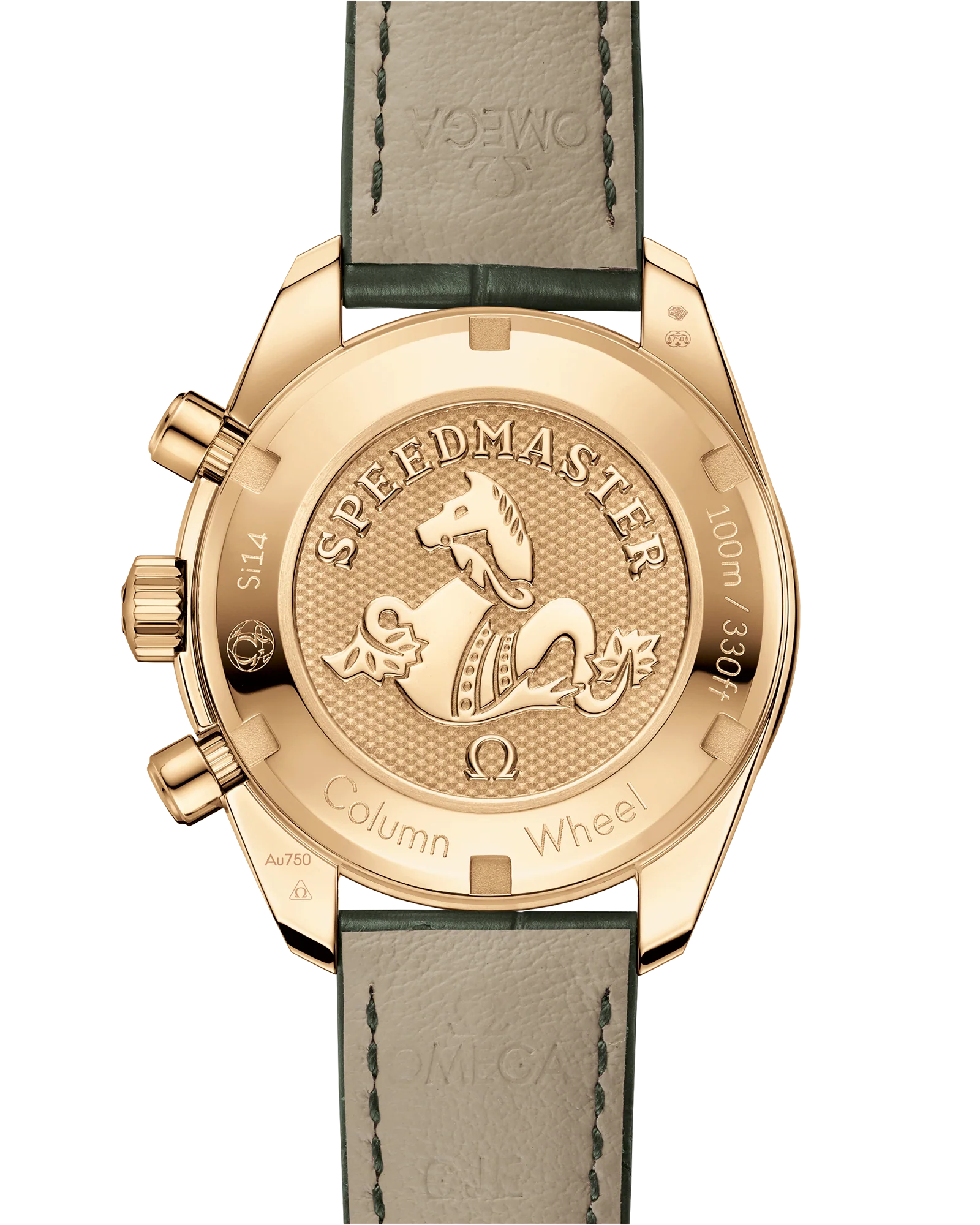 OMEGA 324.68.38.50.02.004 SPEEDMASTER 38 38 mm, yellow gold on leather strap - Image 2