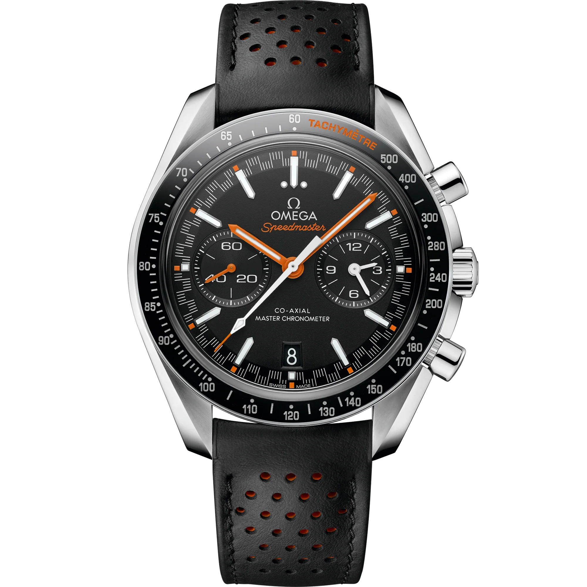 OMEGA 329.32.44.51.01.001 SPEEDMASTER RACING 44.25 mm, steel on leather strap