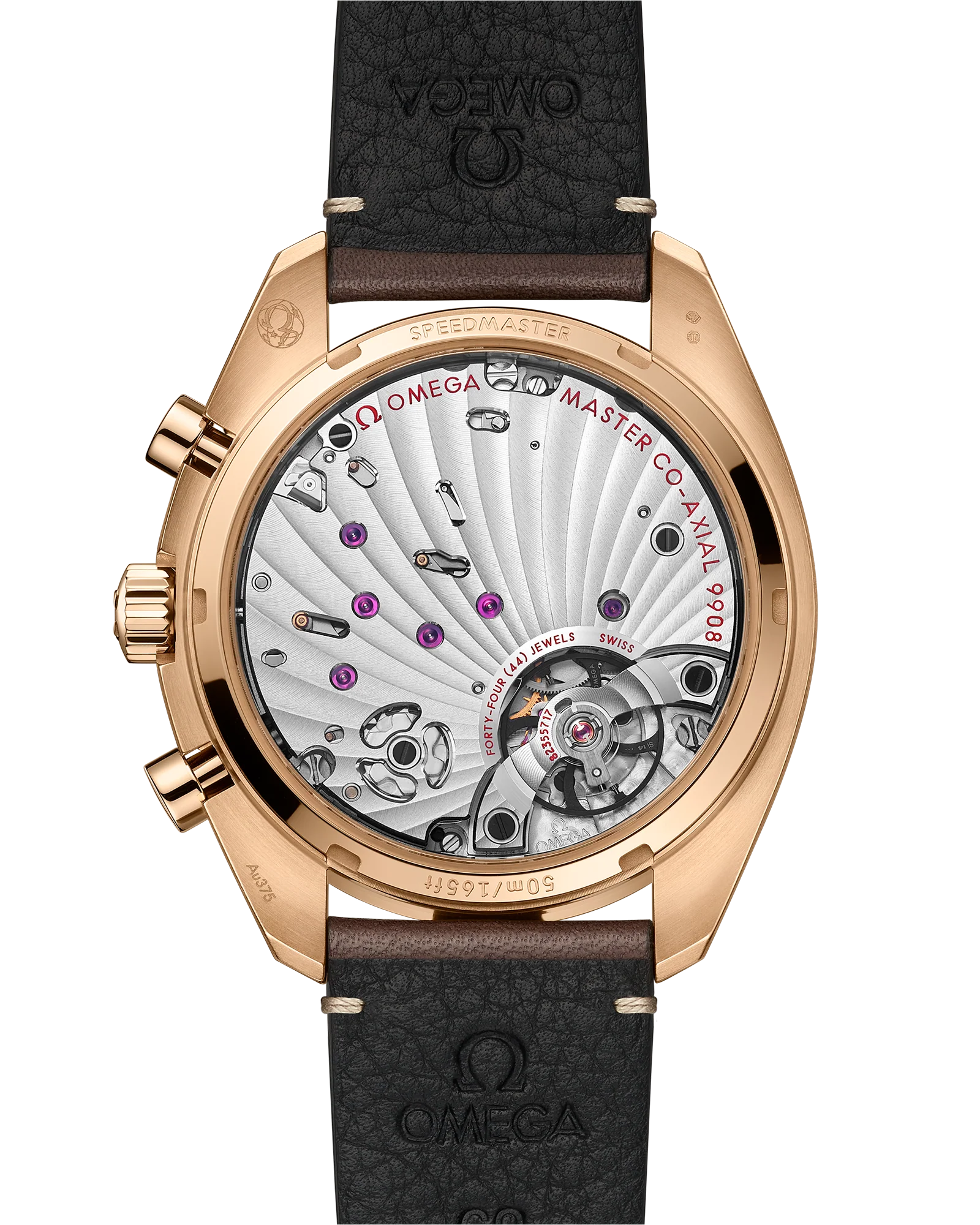 OMEGA 329.92.43.51.10.001 SPEEDMASTER CHRONOSCOPE 43 mm, Bronze gold on leather strap - Image 2
