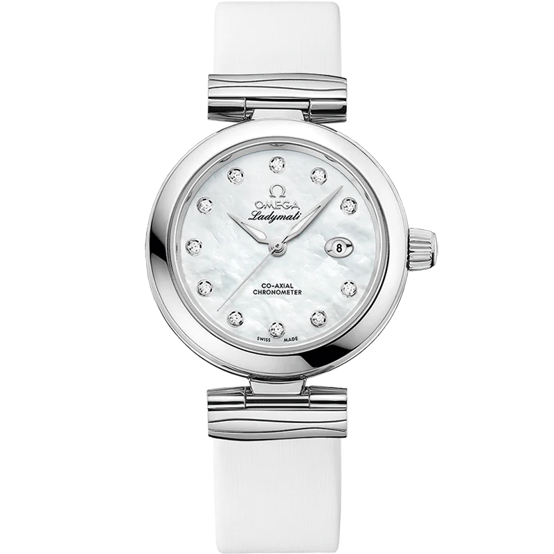 OMEGA 425.32.34.20.55.002 DE VILLE LADYMATIC 34 mm, steel on leather strap