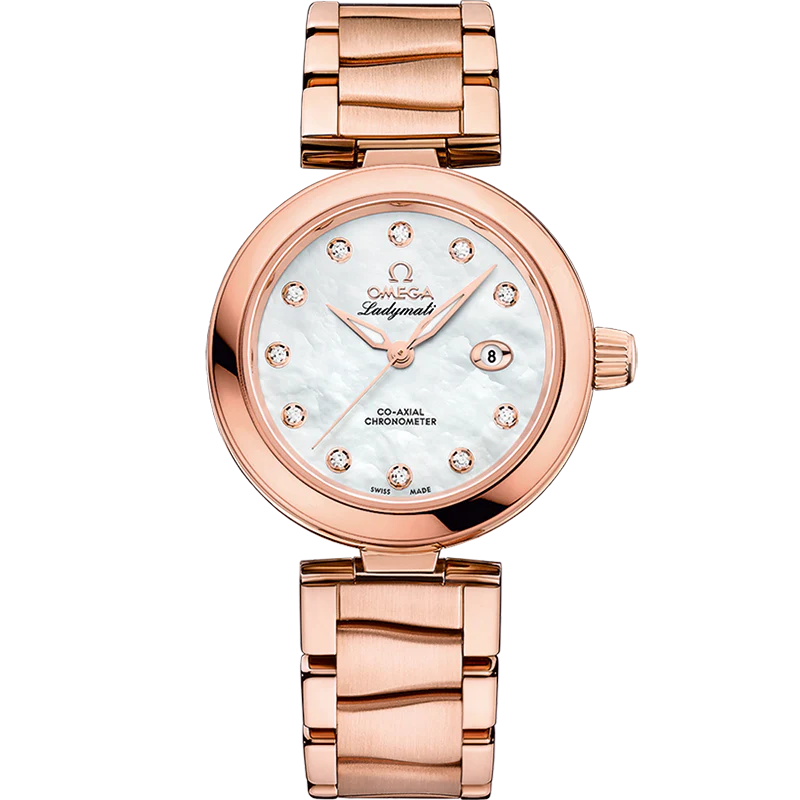 OMEGA 425.60.34.20.55.004 DE VILLE LADYMATIC 34 mm, Sedna™ gold on Sedna™ go