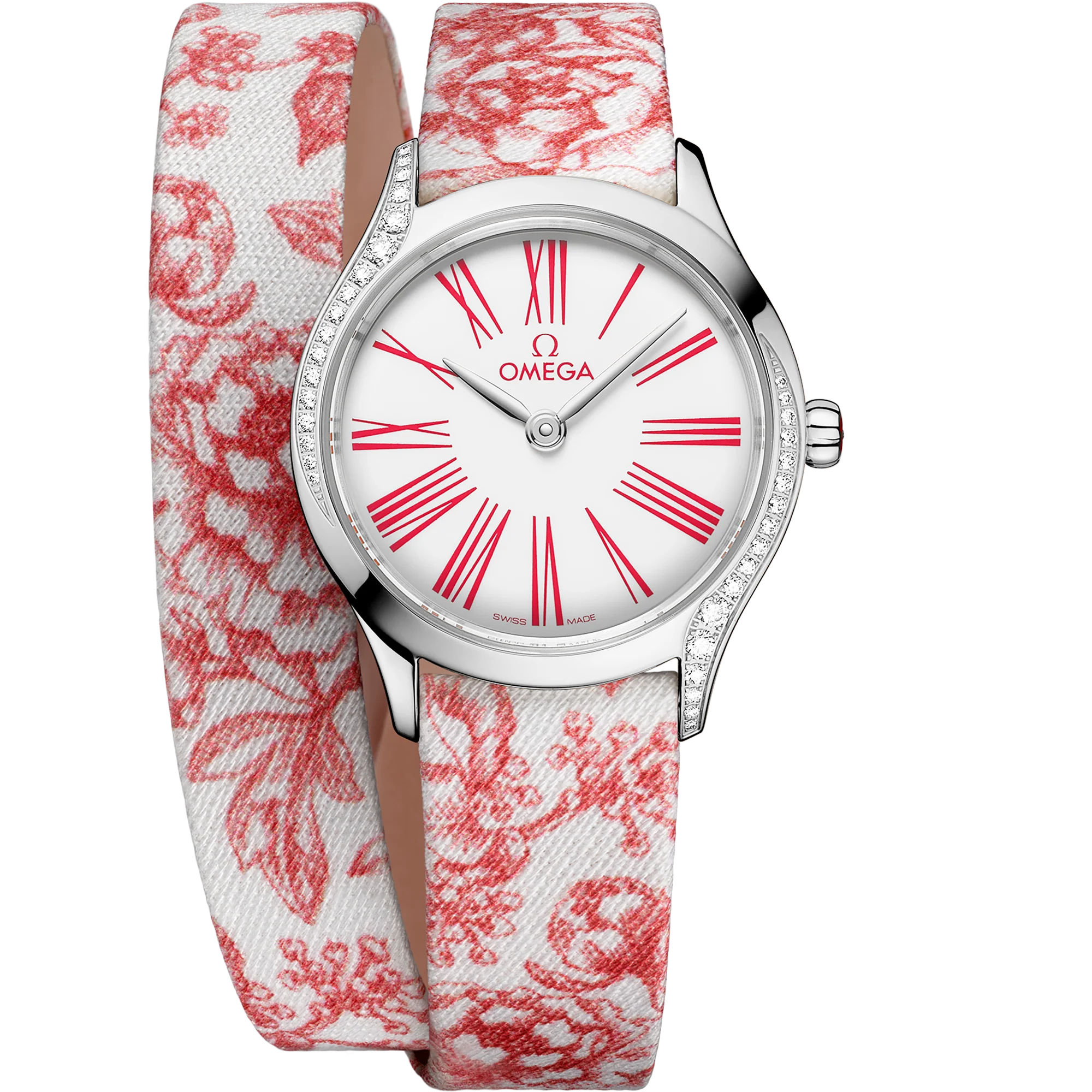 OMEGA 428.17.26.60.04.003 DE VILLE MINI TRÉSOR 26 mm, steel on toile de jouy