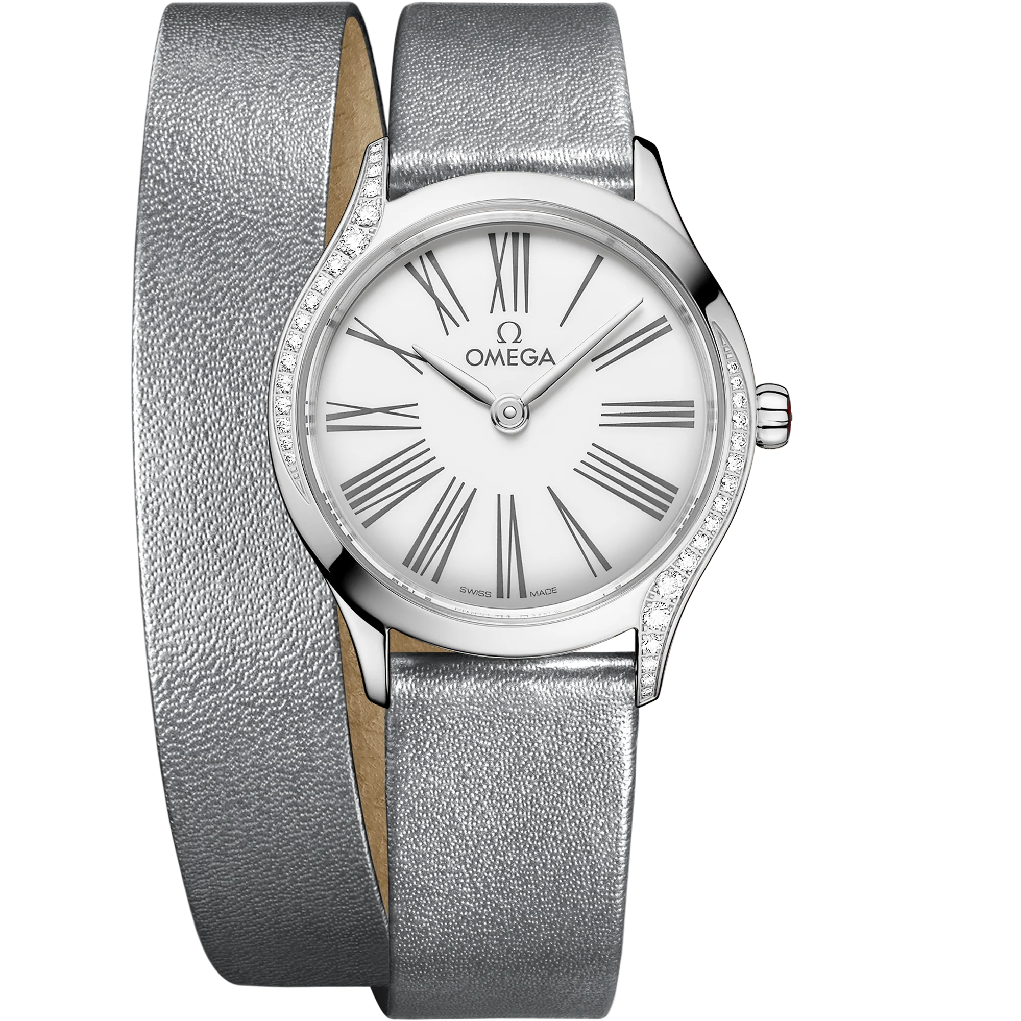 OMEGA 428.17.26.60.04.006 DE VILLE MINI TRÉSOR 26 mm, steel on leather strap