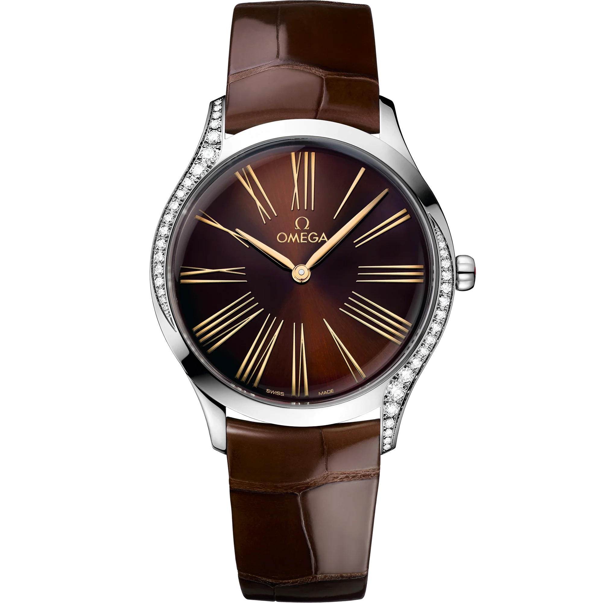 OMEGA 428.18.36.60.13.001 DE VILLE TRÉSOR 36 mm, steel on leather strap