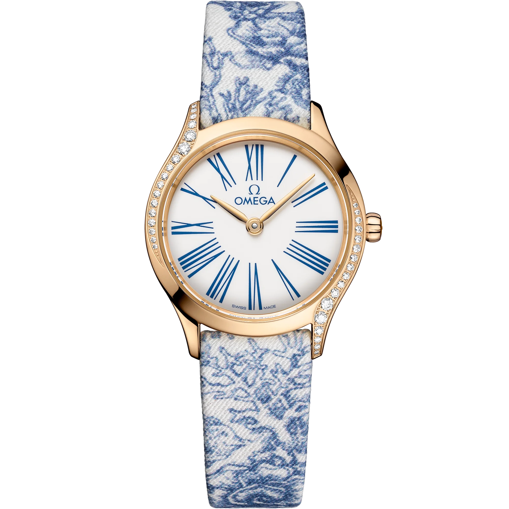 OMEGA 428.57.26.60.04.001 DE VILLE MINI TRÉSOR 26 mm, Moonshine™ gold on toile de jouy
