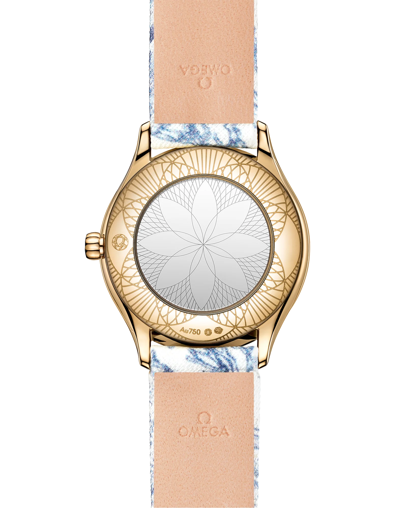 OMEGA 428.57.26.60.04.001 DE VILLE MINI TRÉSOR 26 mm, Moonshine™ gold on toile de jouy - Image 2