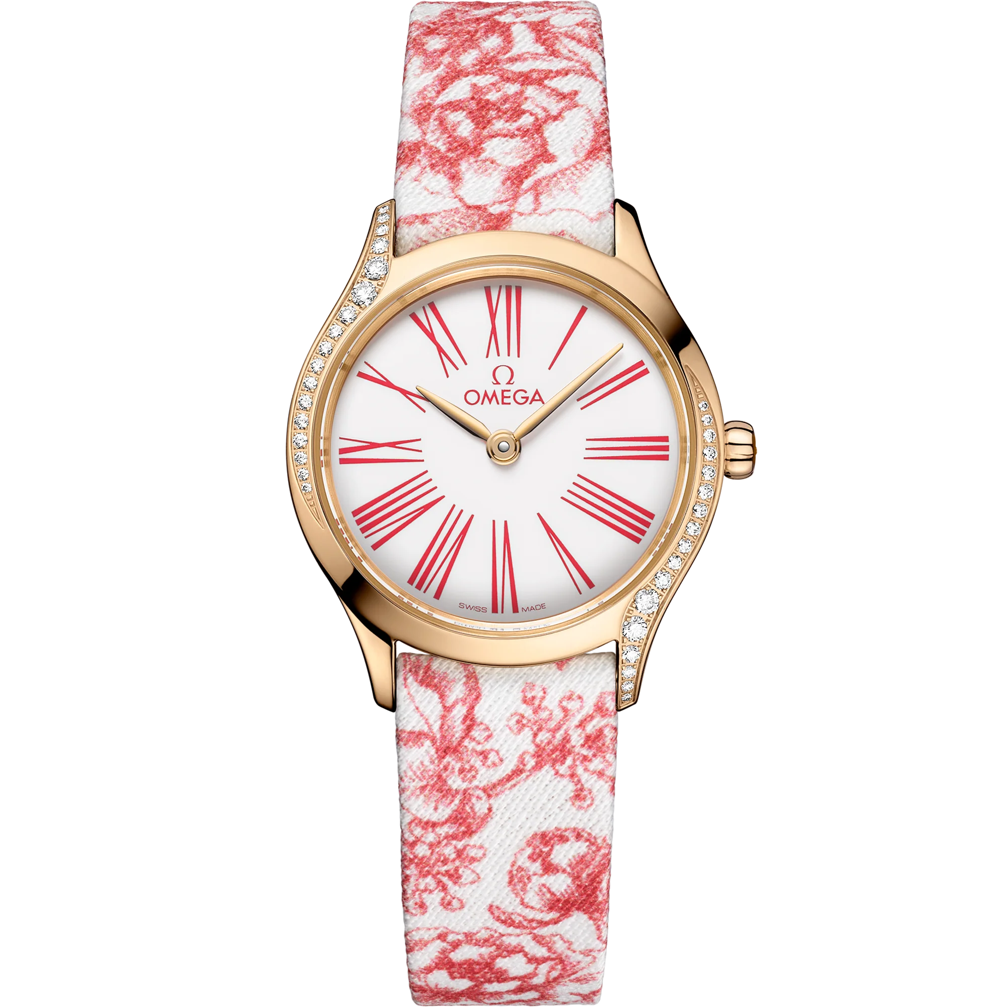 OMEGA 428.57.26.60.04.003 DE VILLE MINI TRÉSOR 26 mm, Moonshine™ gold on toile de jouy