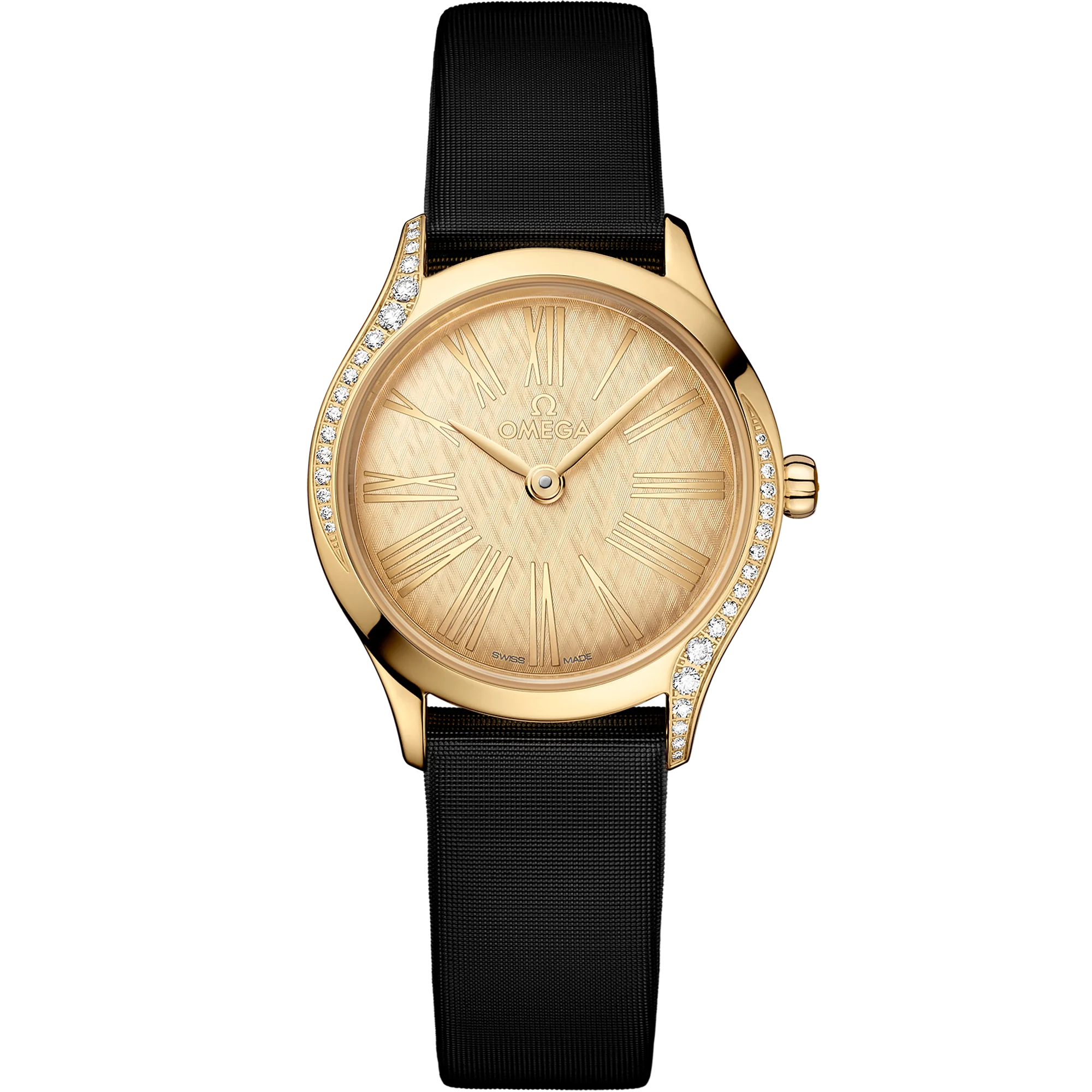 OMEGA 428.57.26.60.99.001 DE VILLE MINI TRÉSOR 26 mm, Moonshine™ gold on fabric strap