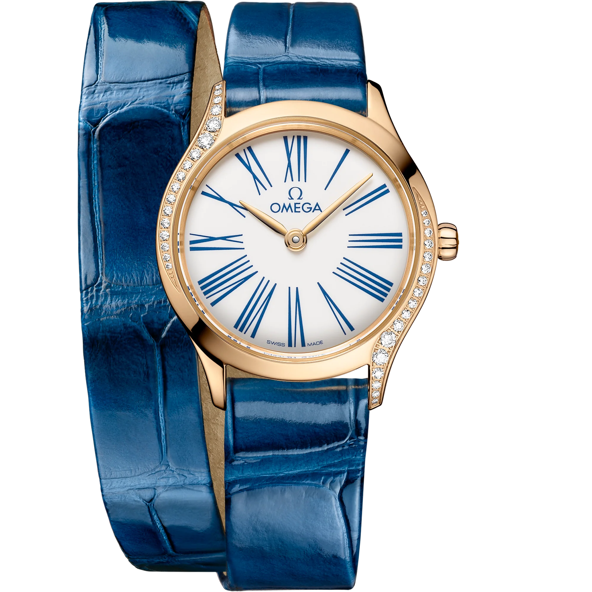 OMEGA 428.58.26.60.04.002 DE VILLE MINI TRÉSOR 26 mm, Moonshine™ gold on alligator