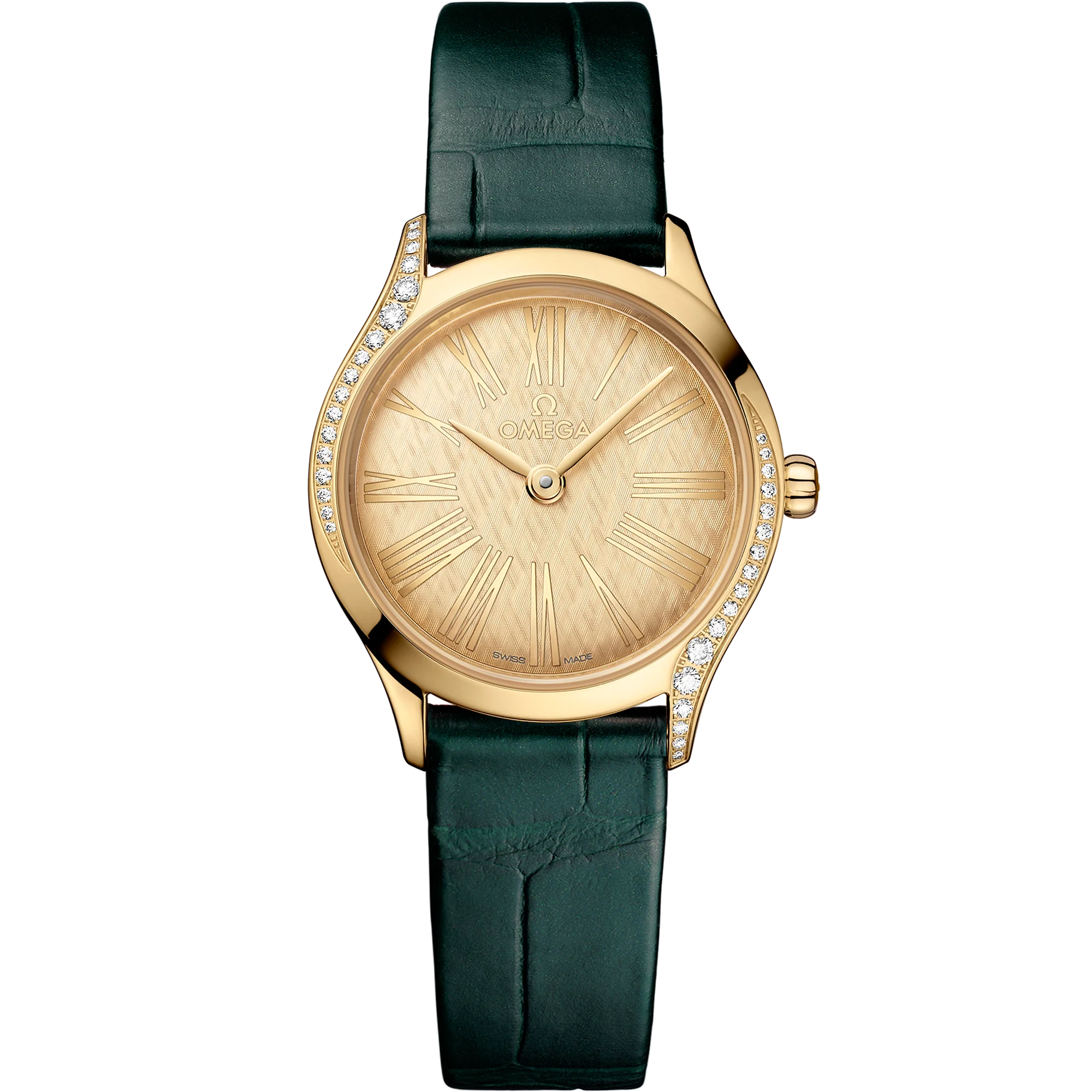 OMEGA 428.58.26.60.99.001 DE VILLE MINI TRÉSOR 26 mm, Moonshine™ gold on alligator