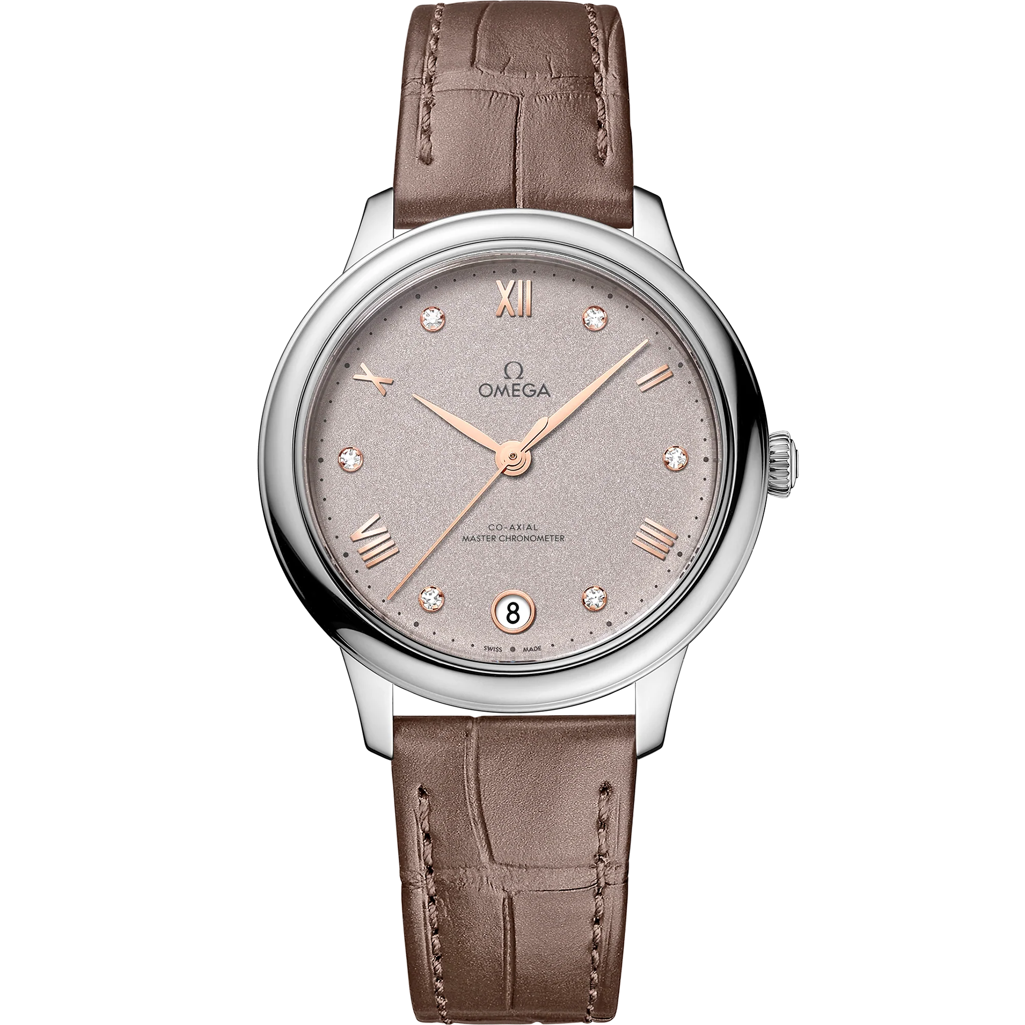 OMEGA 434.13.34.20.52.002 DE VILLE PRESTIGE 34 mm, steel on leather strap