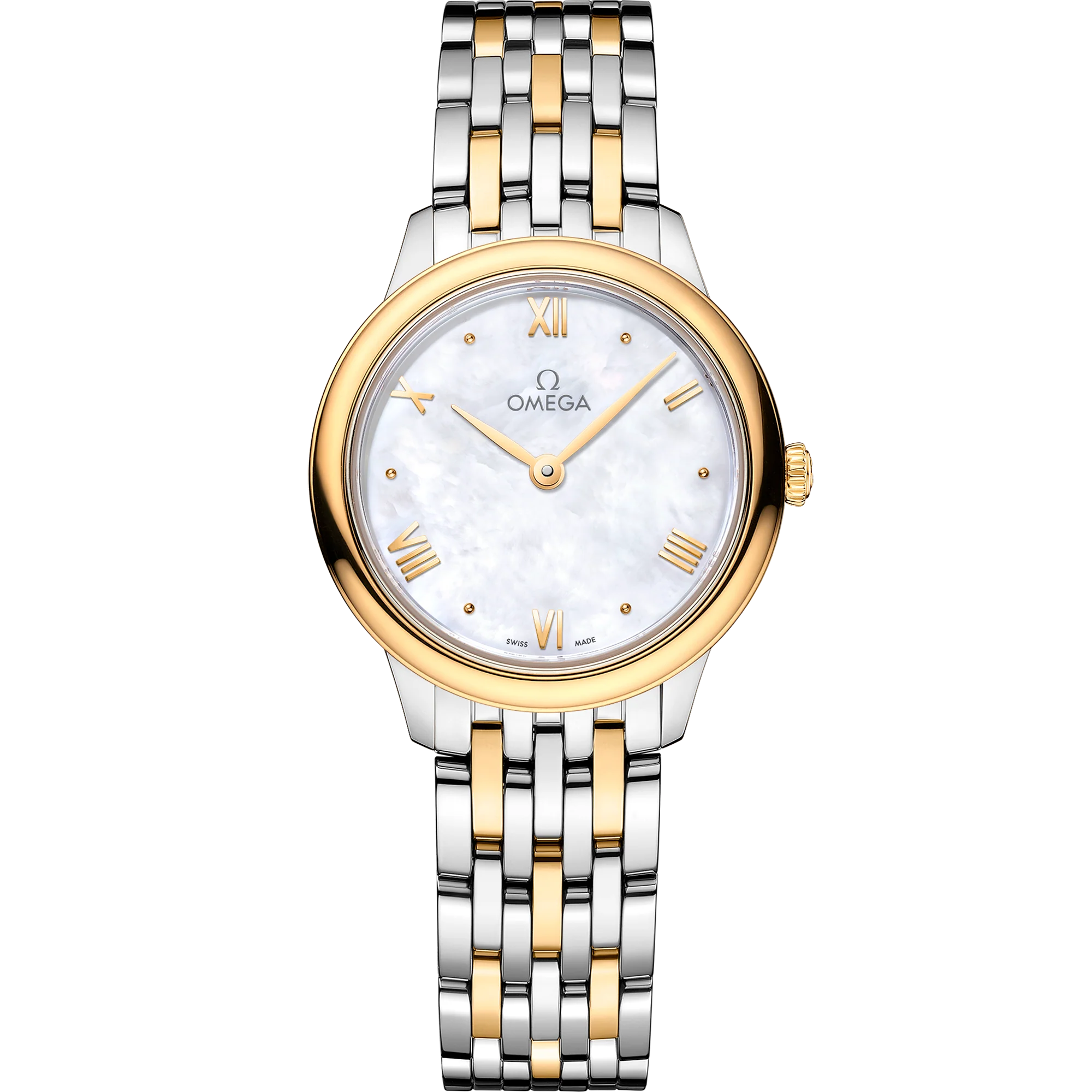 OMEGA 434.20.28.60.05.001 DE VILLE PRESTIGE 27.5 mm, steel ‑ yellow gold on steel ‑ ye