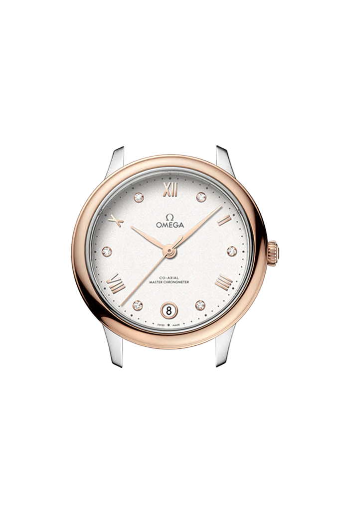 OMEGA 434.23.34.20.52.001 DE VILLE PRESTIGE 34 mm, steel ‑ Sedna™ gold on leather stra - Image 4