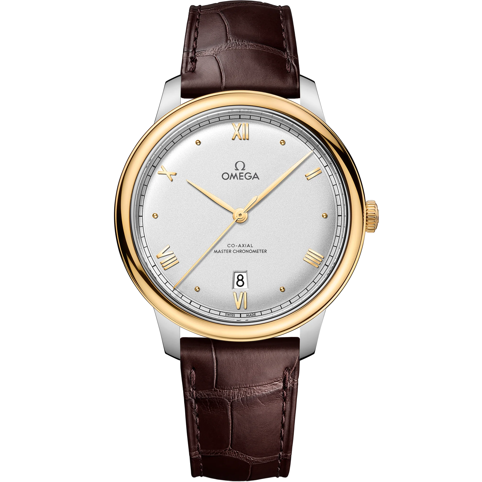 OMEGA 434.23.40.20.02.002 DE VILLE PRESTIGE 40 mm, steel ‑ yellow gold on leather stra
