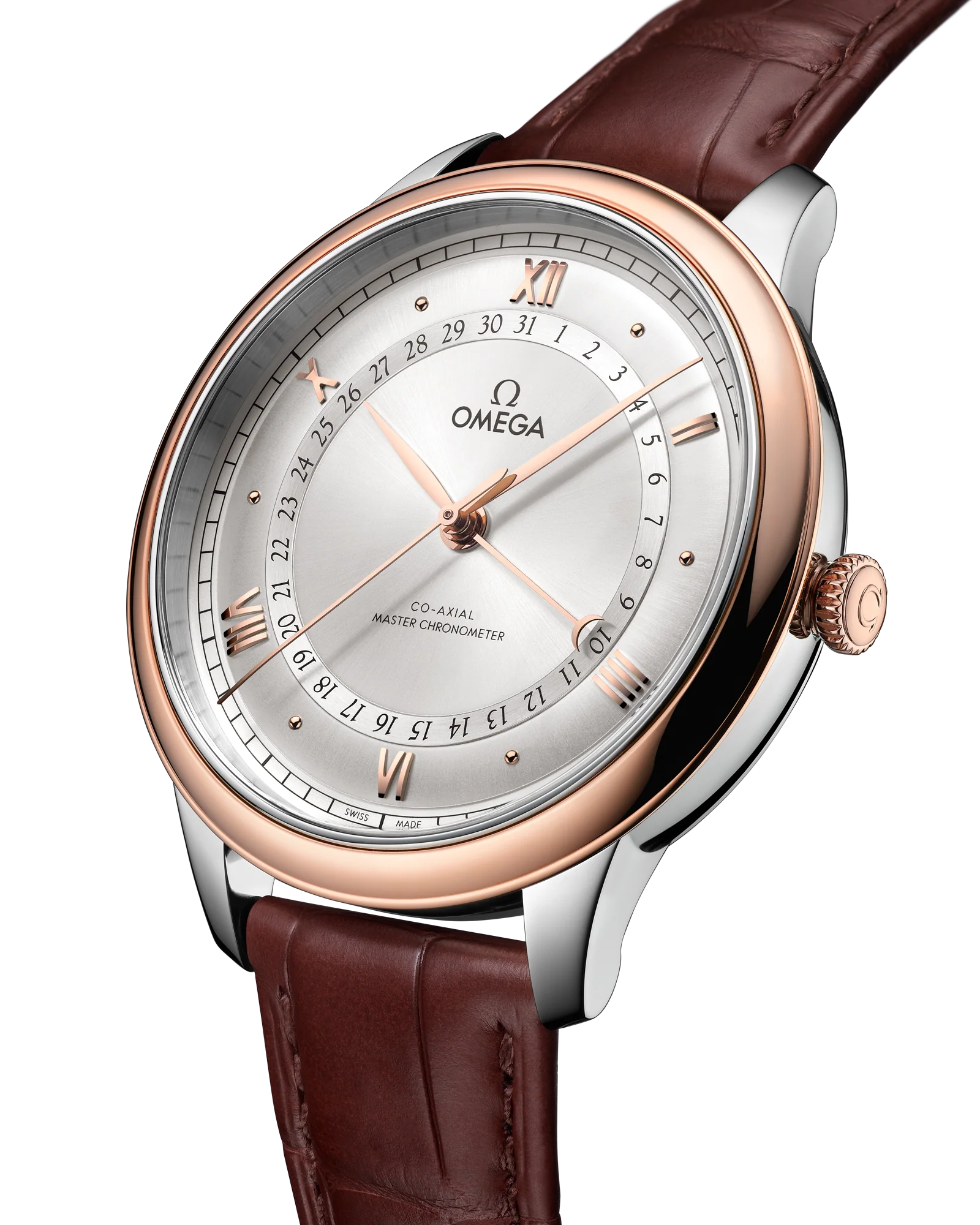 OMEGA 434.23.42.22.02.001 DE VILLE PRESTIGE 42 mm, steel ‑ Sedna™ gold on alligator - Image 3