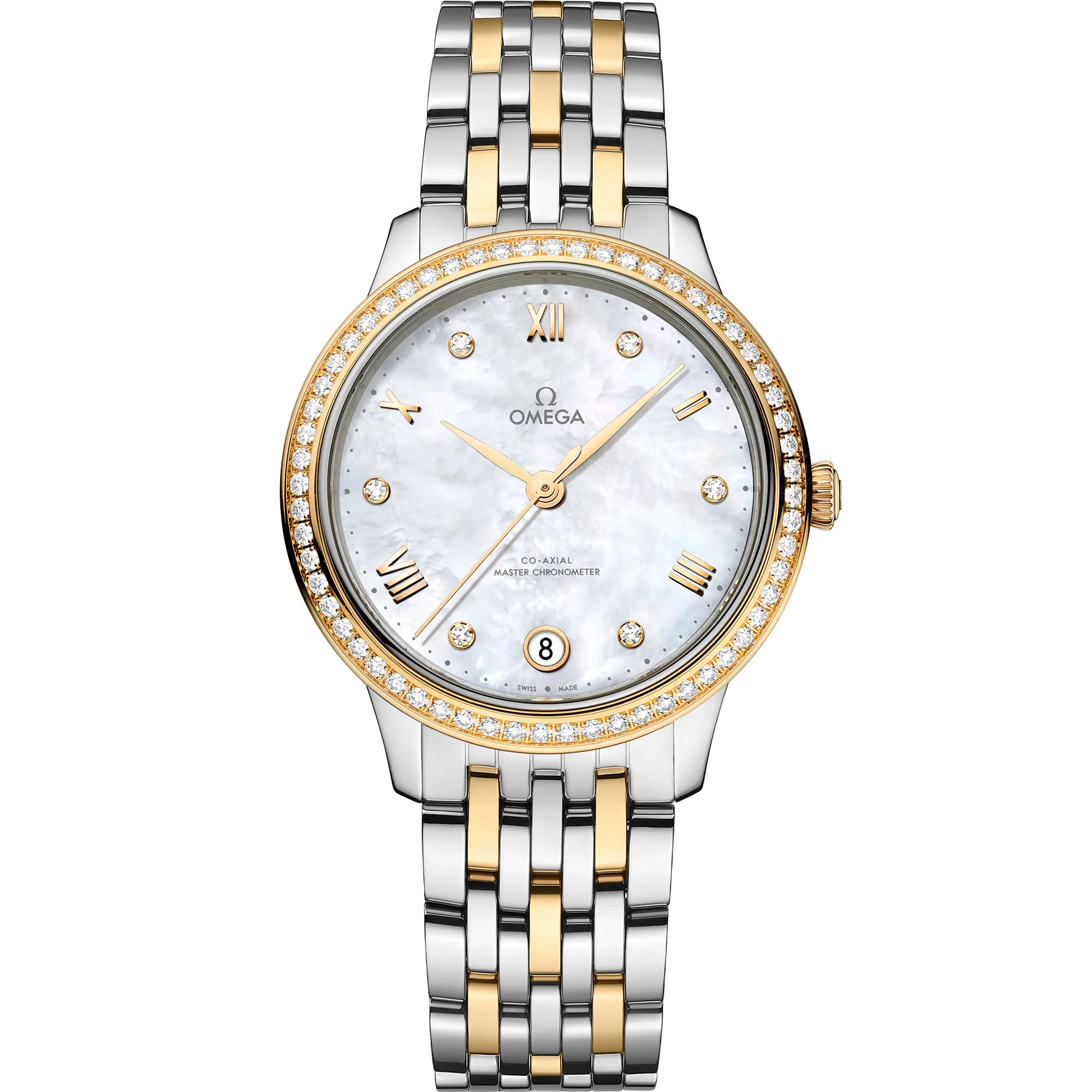 OMEGA 434.25.34.20.55.002 DE VILLE PRESTIGE 34 mm, steel ‑ yellow gold on steel ‑ yell