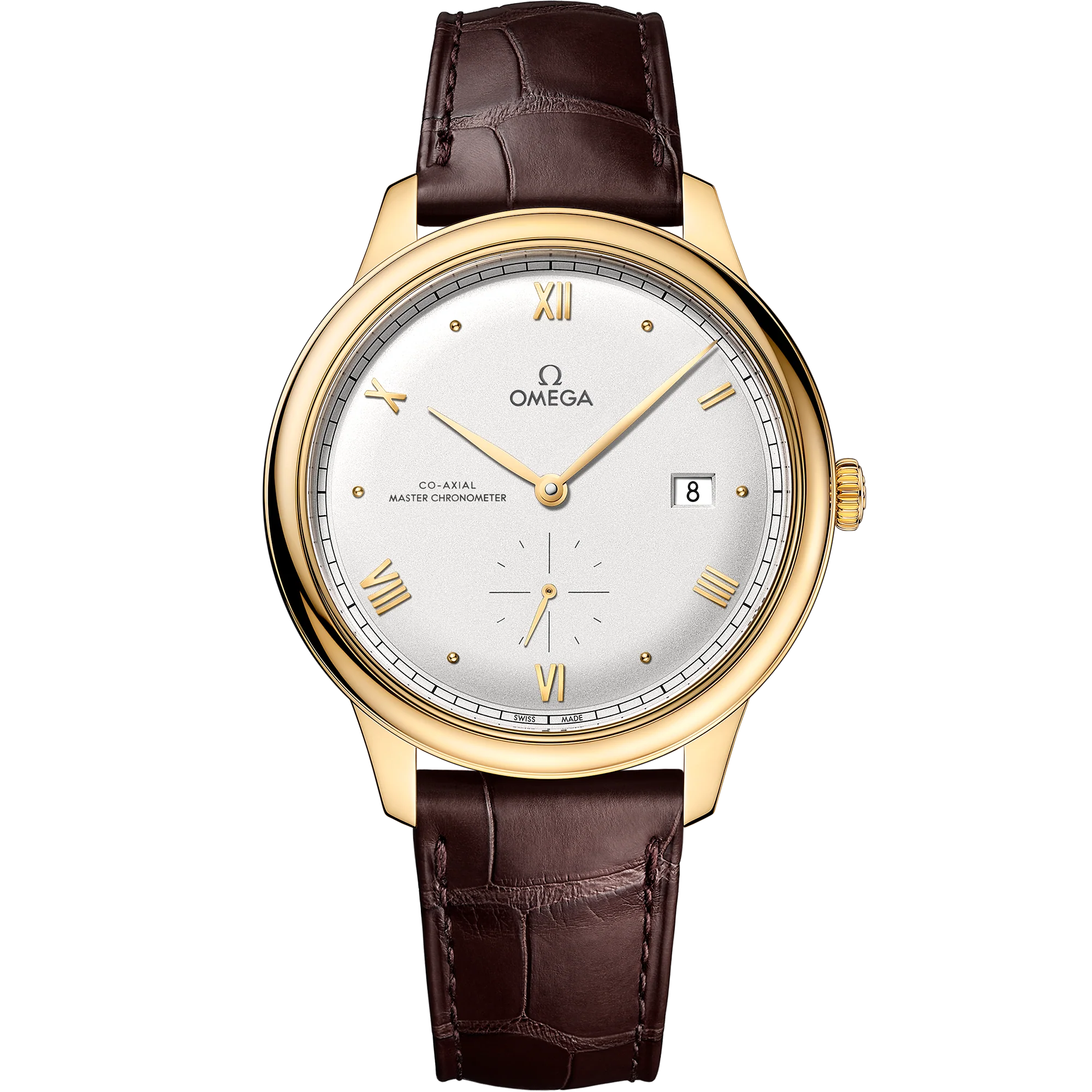 OMEGA 434.53.41.20.02.001 DE VILLE PRESTIGE 41 mm, yellow gold on leather st