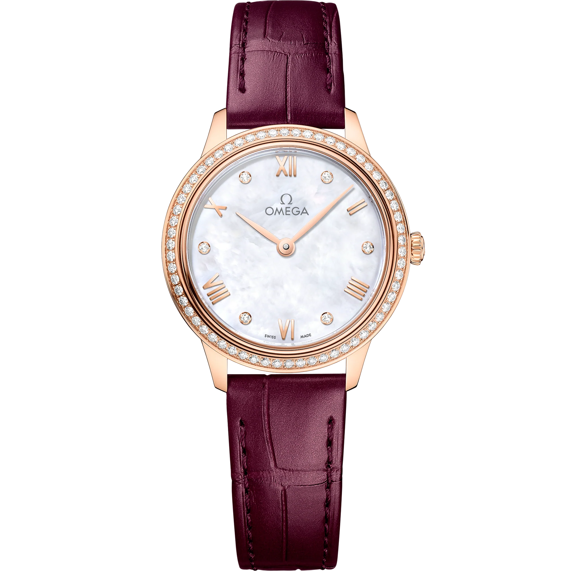 OMEGA 434.58.28.60.55.001 DE VILLE PRESTIGE 27.5 mm, Sedna™ gold on leather strap