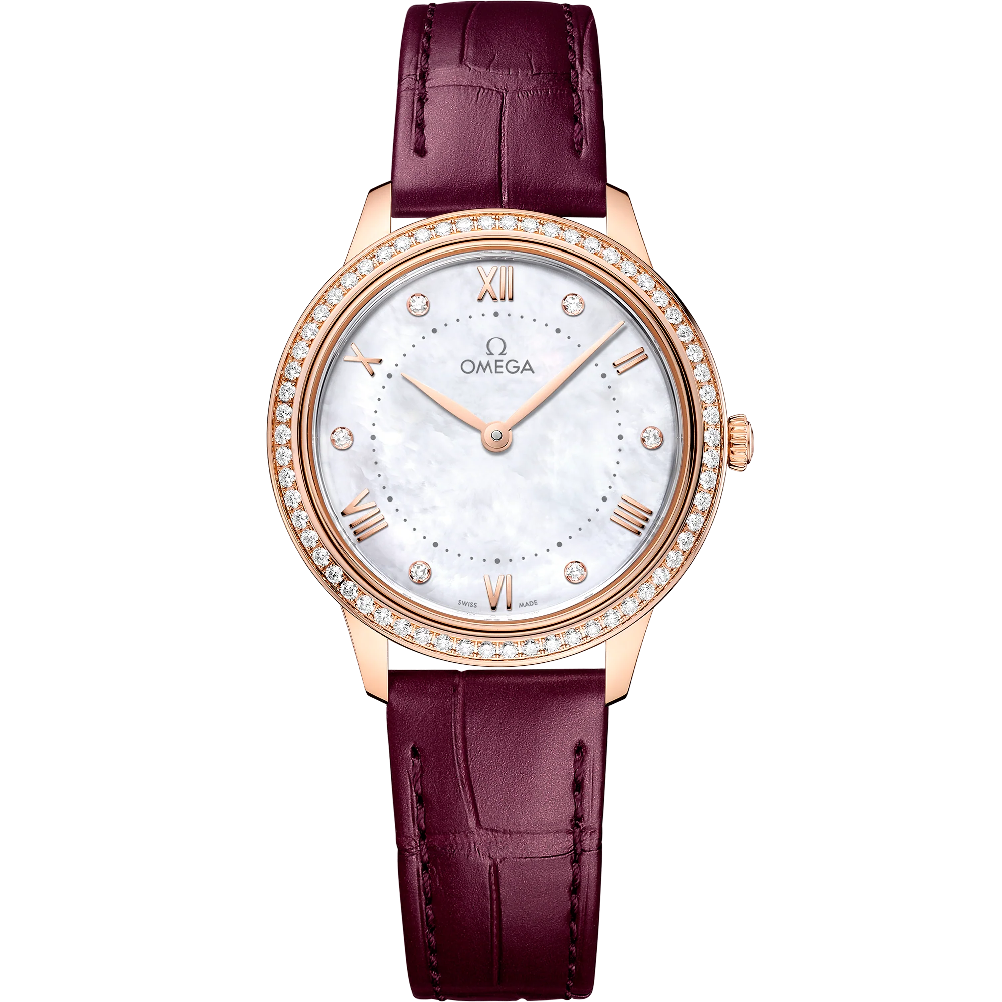 OMEGA 434.58.30.60.55.001 DE VILLE PRESTIGE 30 mm, Sedna™ gold on leather st