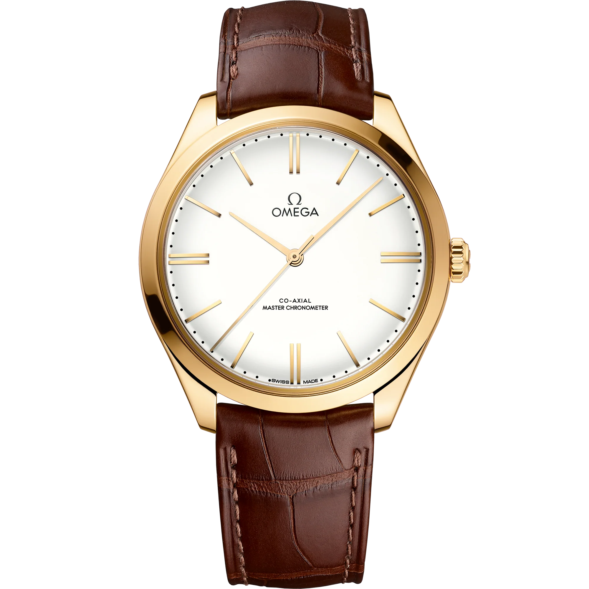 OMEGA 435.53.40.21.09.001 DE VILLE TRÉSOR 40 mm, yellow gold on leather strap