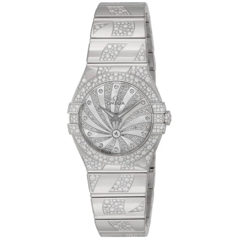 Omega Constellation Quartz Ladies' Watch with Metal Bracelet, Parallel Import, 5-Year Warranty, Model Number: 123.55.27.60.55.012