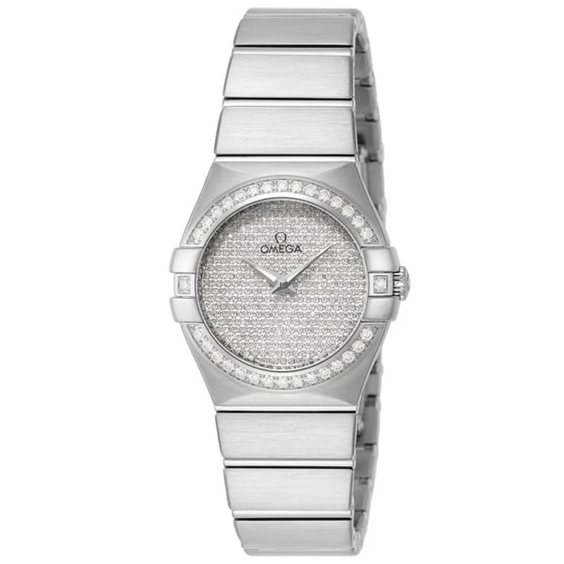 Omega Constellation Quartz Ladies' Watch with Metal Bracelet, Parallel Import, 5-Year Warranty, Model Number: 123.55.27.60.99.001