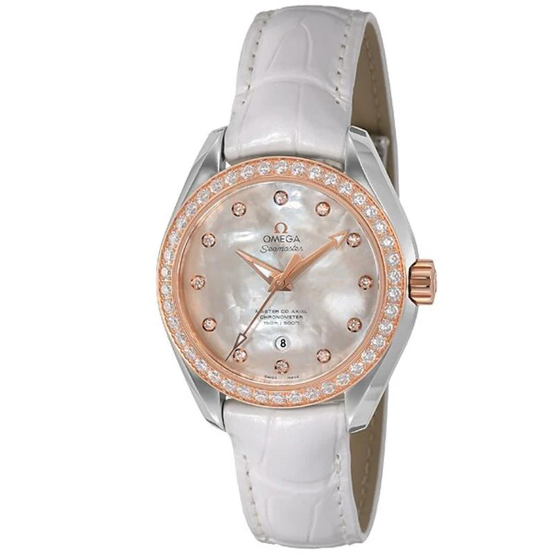 Omega Ladies Omega Seamaster Aqua Terra White Pearl Parallel Import 5-Year Warranty 231.28.34.20.55.003