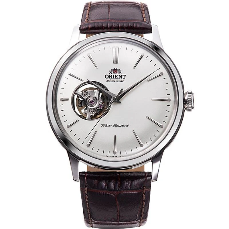 ORIENT Classic Bambino Semi-Skeleton Mechanical Leather Men's Watch RN-AG0005S