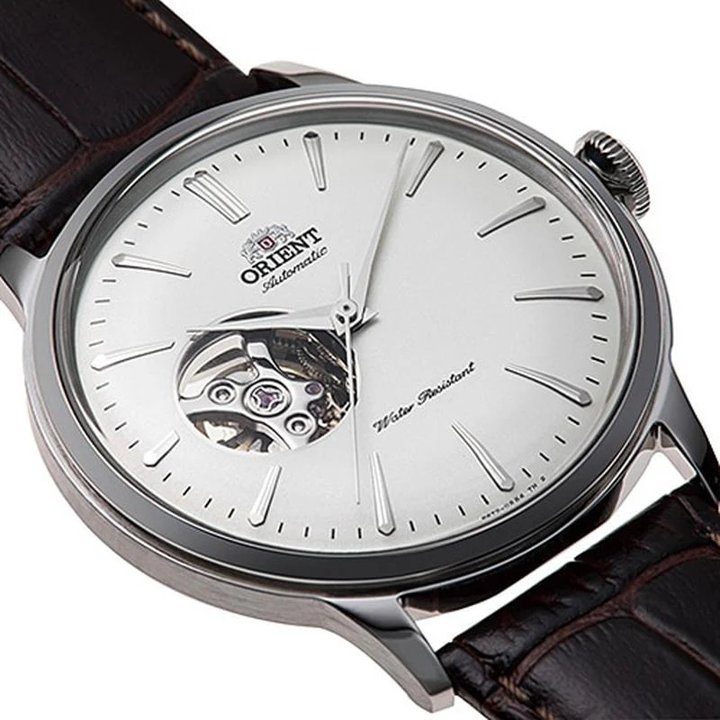 ORIENT Classic Bambino Semi-Skeleton Mechanical Leather Men's Watch RN-AG0005S - Image 2