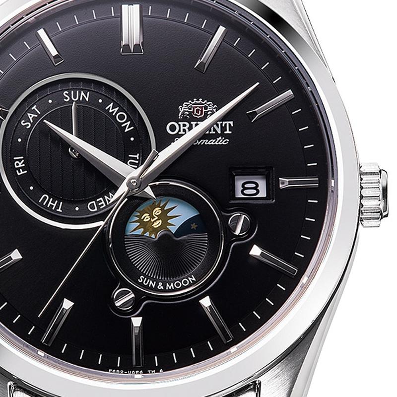 ORIENT Contemporary SUN & MOON Mechanical Stainless Steel Men's Watch RN-AK0302B - Image 5