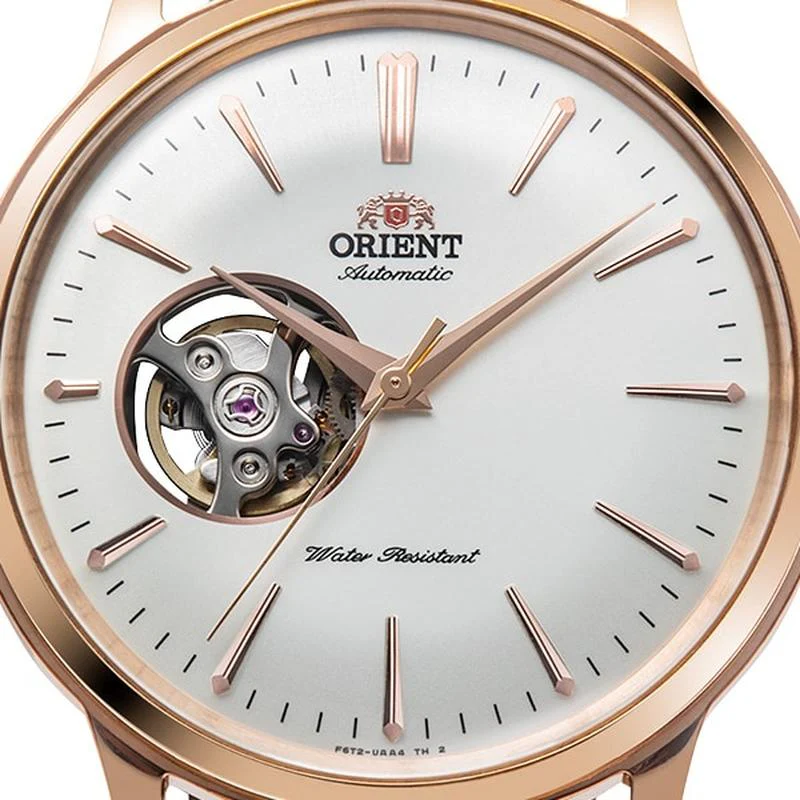 Orient Men's Classic Bambino Semi-Skeleton Automatic Leather Watch RN-AG0004S - Image 3