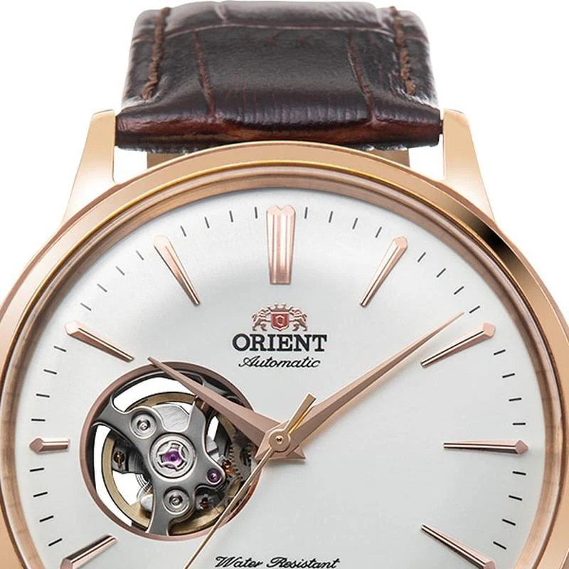 Orient Men's Classic Bambino Semi-Skeleton Automatic Leather Watch RN-AG0004S - Image 4