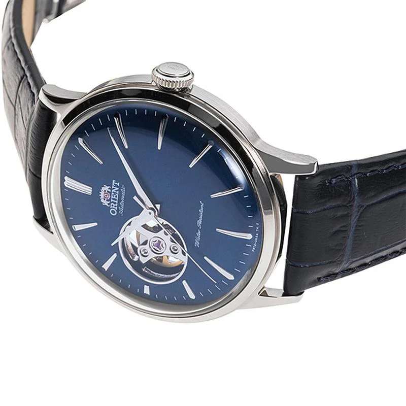 ORIENT Men's Classic Bambino Semi-Skeleton Mechanical Leather Watch RN-AG0008L - Image 3