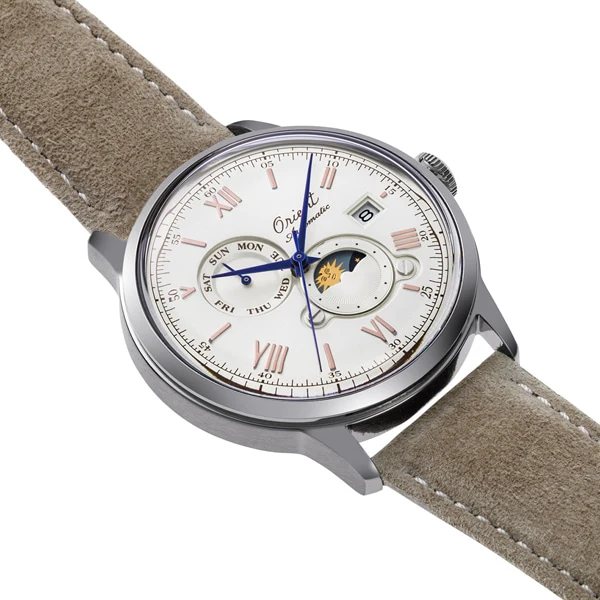 ORIENT Men's Classic Bambino SUN & MOON 75th Anniversary Limited Edition Automatic Watch with Calf Band RN-AK0808S/RA-AK - Image 2