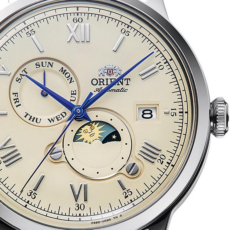 Orient Men's Classic Bambino Sun & Moon Automatic Calf Band Watch RN-AK0803Y/RA-AK0803Y10B - Image 2