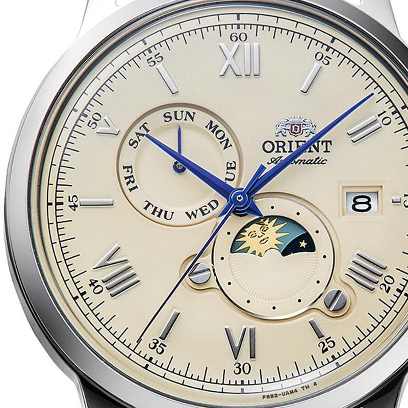 Orient Men's Classic Bambino Sun & Moon Automatic Calf Band Watch RN-AK0803Y/RA-AK0803Y10B - Image 3