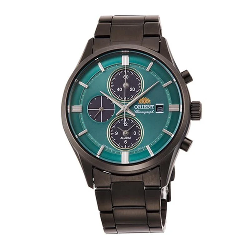 Orient Men's Contemporary Chronograph Quartz Light Charge Stainless Steel RN-TY0001E
