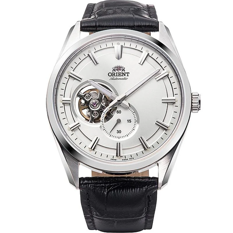 ORIENT Men's Contemporary Semi-Skeleton Mechanical Leather Watch RN-AR0003S