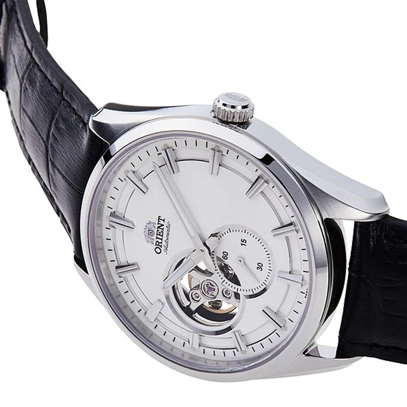 ORIENT Men's Contemporary Semi-Skeleton Mechanical Leather Watch RN-AR0003S - Image 2