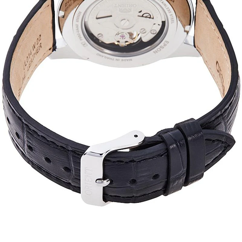 ORIENT Men's Contemporary Semi-Skeleton Mechanical Leather Watch RN-AR0003S - Image 4