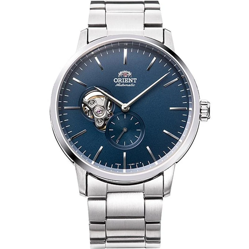 Orient Men's Contemporary Semi-Skeleton Mechanical Stainless Steel Watch RN-AR0101L