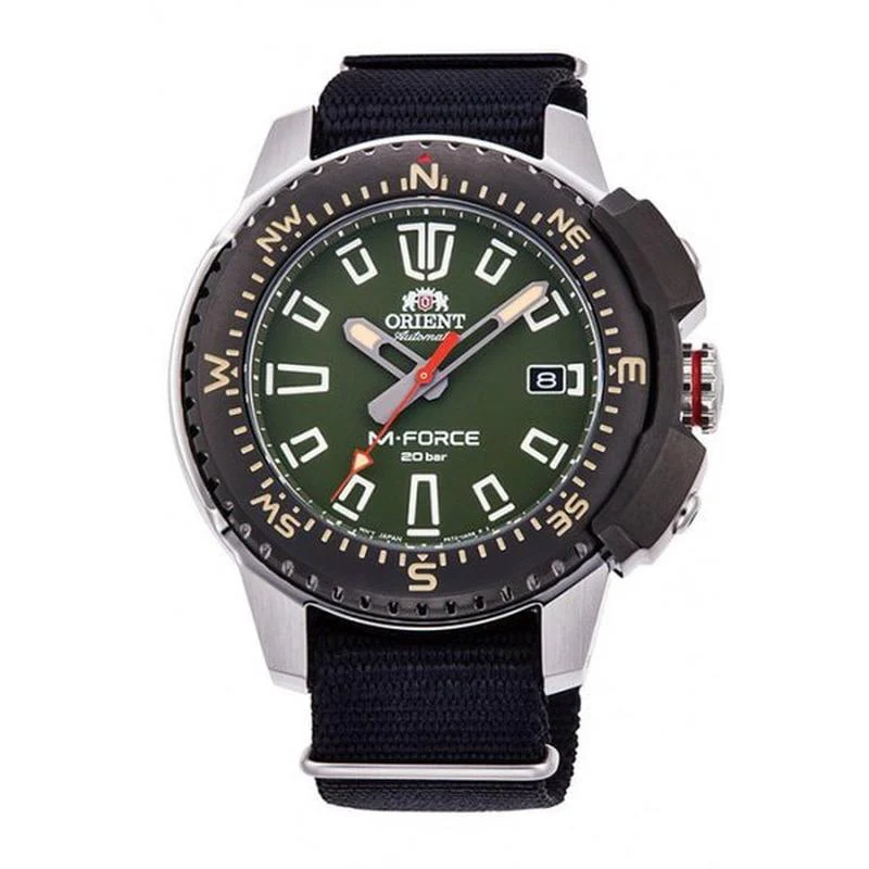 Orient Men's M-FORCE Mechanical Automatic Winding Nylon Band Watch RN-AC0N03E