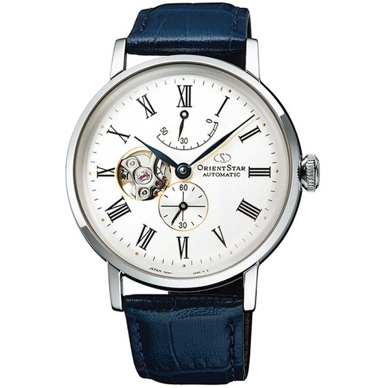 Orient Men's Orient Star Classic Semi Skeleton Automatic Leather Band Watch RK-AV0003S